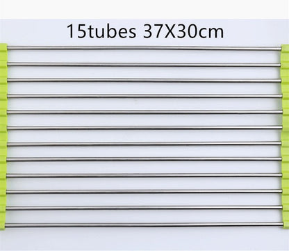Folding Kitchen Drain Sink Rack Stainless Steel – Green Kitchen Gadget by SbrTnHomes