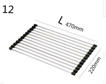 Folding Kitchen Drain Sink Rack Stainless Steel – Special Black Kitchen Gadget by SbrTnHomes