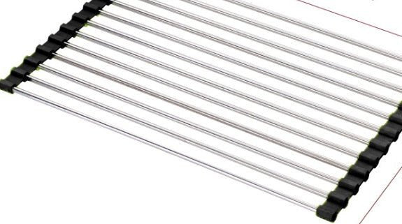 Folding Kitchen Drain Sink Rack Stainless Steel – Black Kitchen Gadget by SbrTnHomes