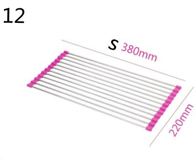 Folding Kitchen Drain Sink Rack Stainless Steel – Pink Kitchen Gadget by SbrTnHomes