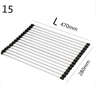Folding Kitchen Drain Sink Rack Stainless Steel – Black Kitchen Gadget by SbrTnHomes