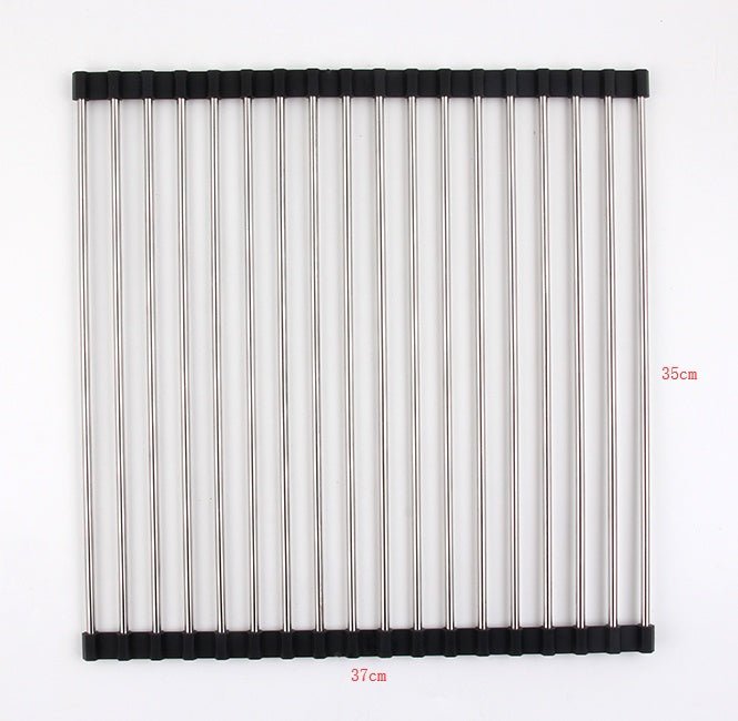 Folding Kitchen Drain Sink Rack Stainless Steel – Black Kitchen Gadget by SbrTnHomes