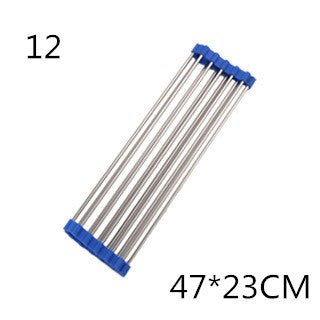 Folding Kitchen Drain Sink Rack Stainless Steel – Blue Kitchen Gadget by SbrTnHomes