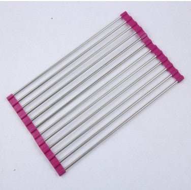 Folding Kitchen Drain Sink Rack Stainless Steel – Pink Kitchen Gadget by SbrTnHomes