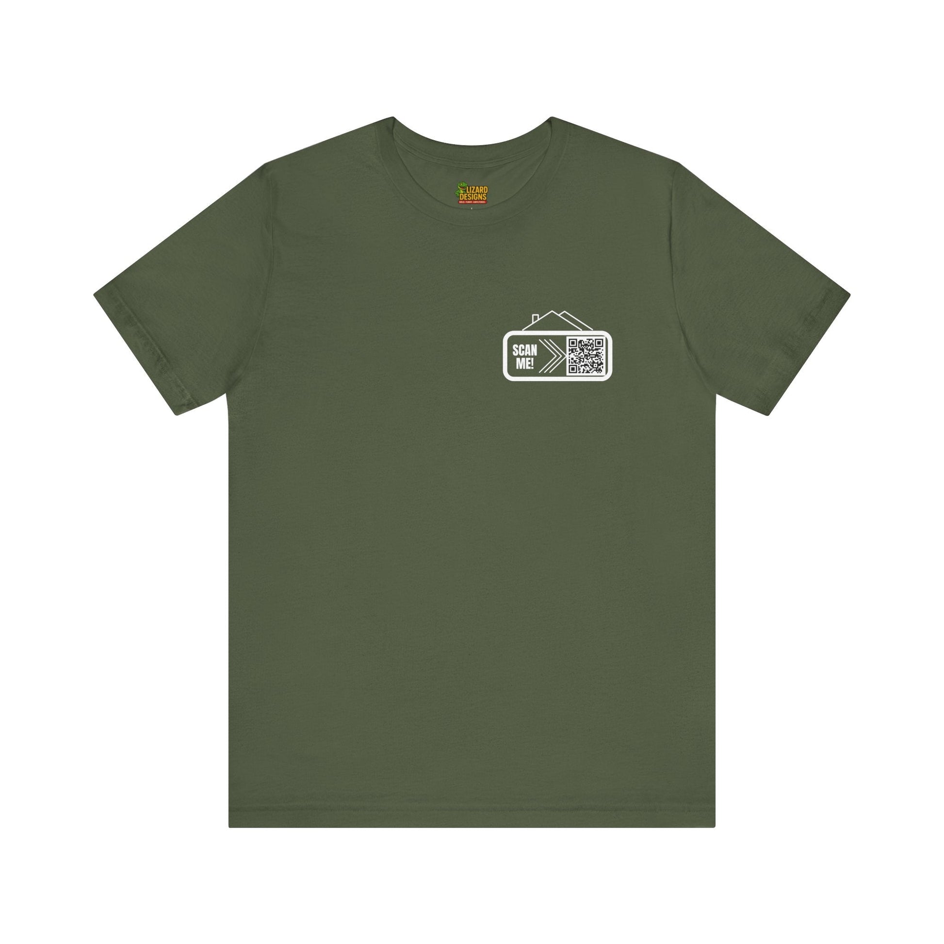 Follow Me to Your New Home – Custom QR Code Real Estate Shirt – Military Green T-Shirt for affordable clothing (9 view)