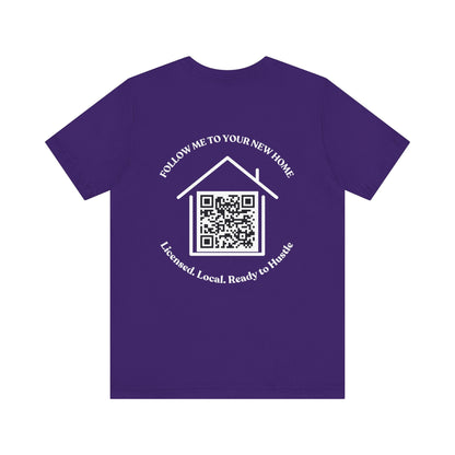 Follow Me to Your New Home – Custom QR Code Real Estate Shirt – Team Purple T-Shirt for affordable clothing (34 view)