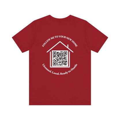 Follow Me to Your New Home – Custom QR Code Real Estate Shirt – Canvas Red T-Shirt for affordable clothing (50 view)
