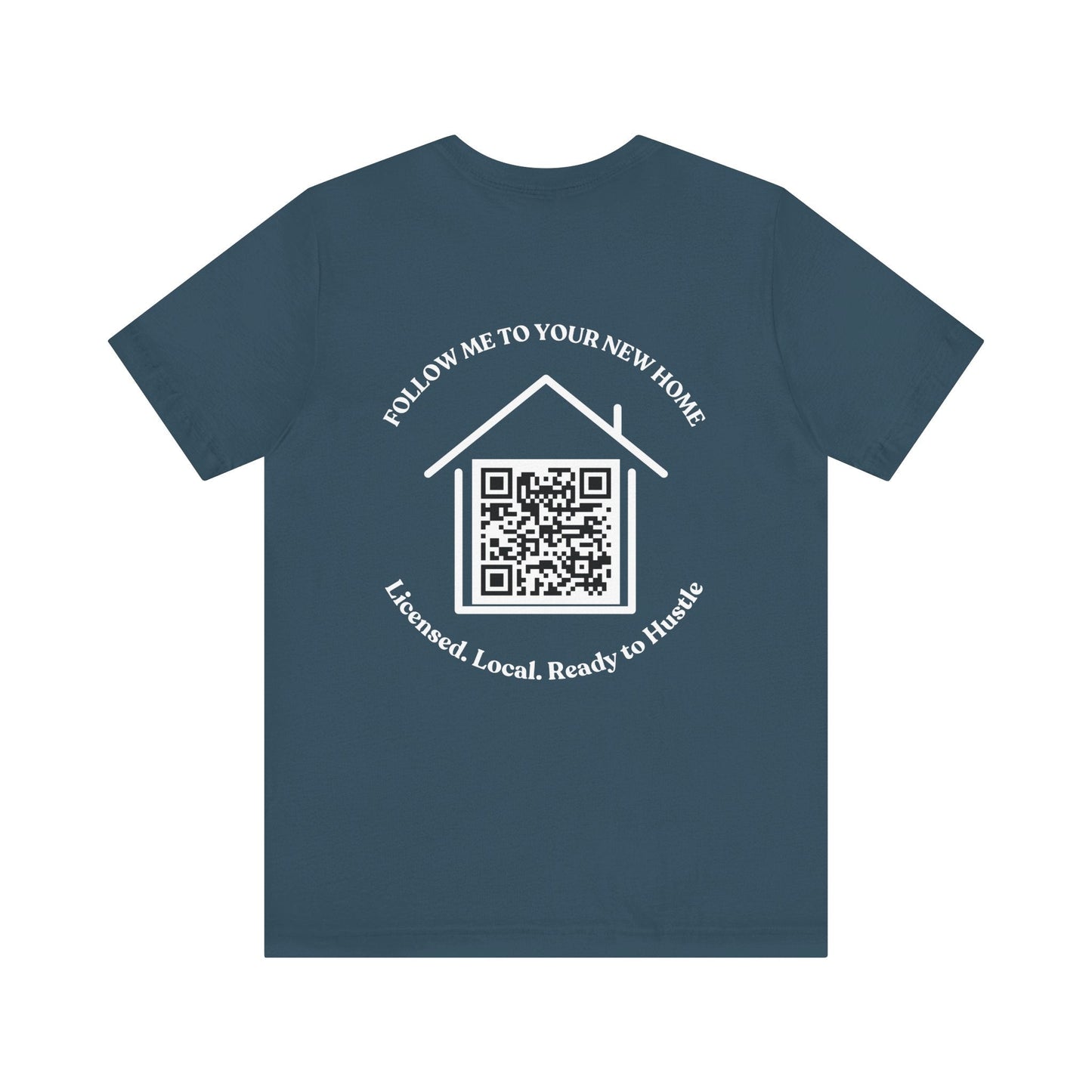 Follow Me to Your New Home – Custom QR Code Real Estate Shirt – Deep Teal T-Shirt for affordable clothing (26 view)