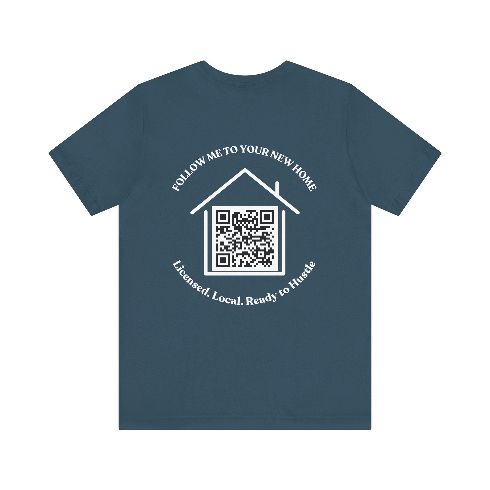 Follow Me to Your New Home – Custom QR Code Real Estate Shirt – Deep Teal T-Shirt for affordable clothing (26 view)