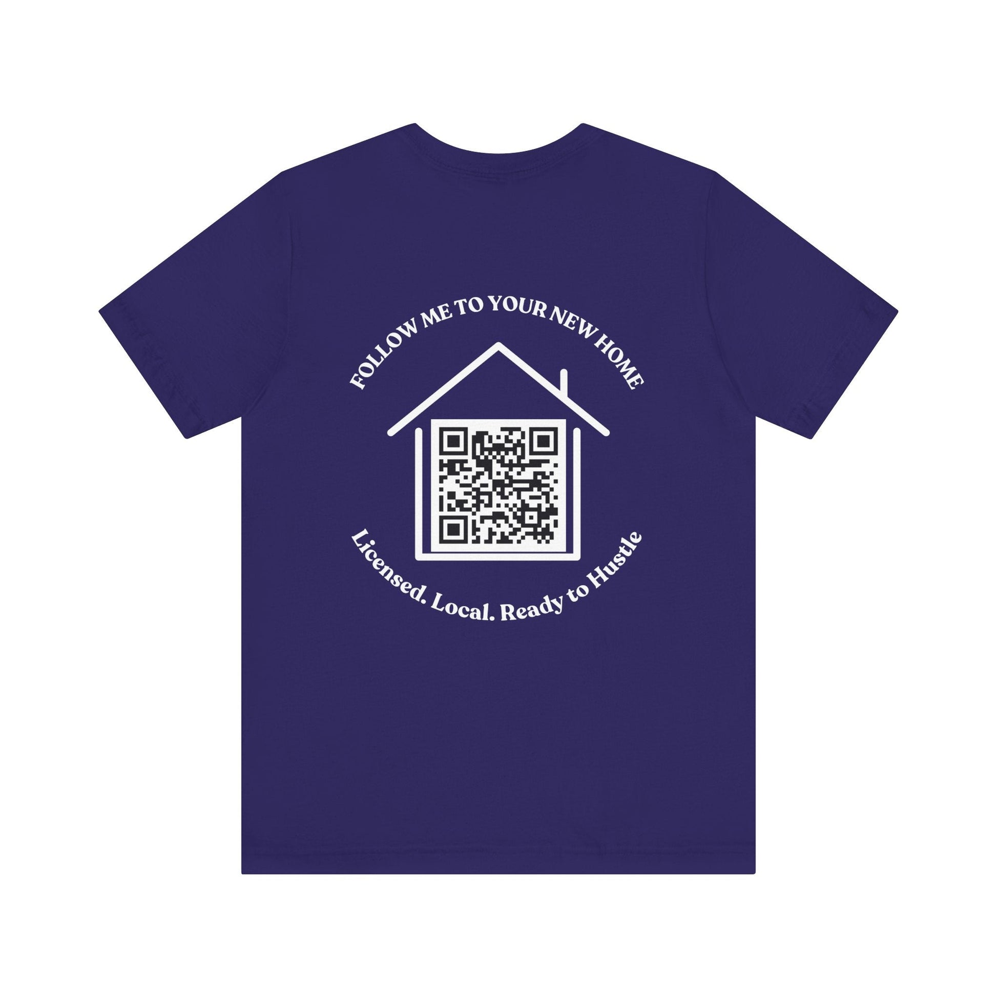 Follow Me to Your New Home – Custom QR Code Real Estate Shirt – Team Navy T-Shirt for affordable clothing (30 view)