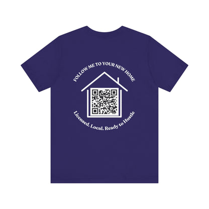 Follow Me to Your New Home – Custom QR Code Real Estate Shirt – Team Navy T-Shirt for affordable clothing (30 view)