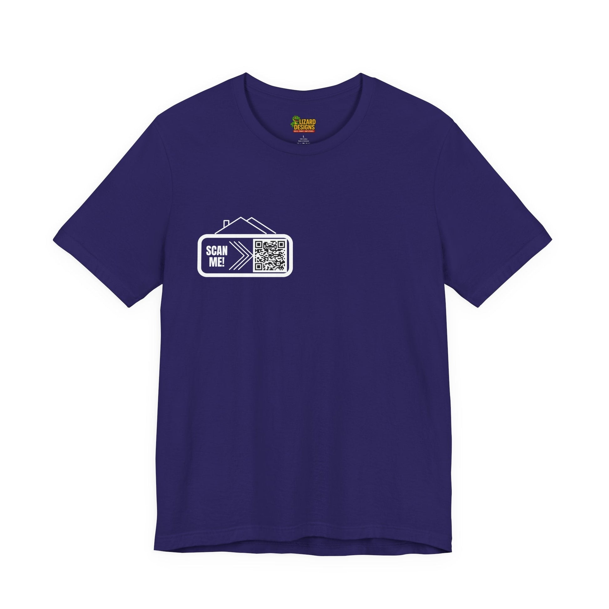 Follow Me to Your New Home – Custom QR Code Real Estate Shirt – Team Navy T-Shirt by Printify