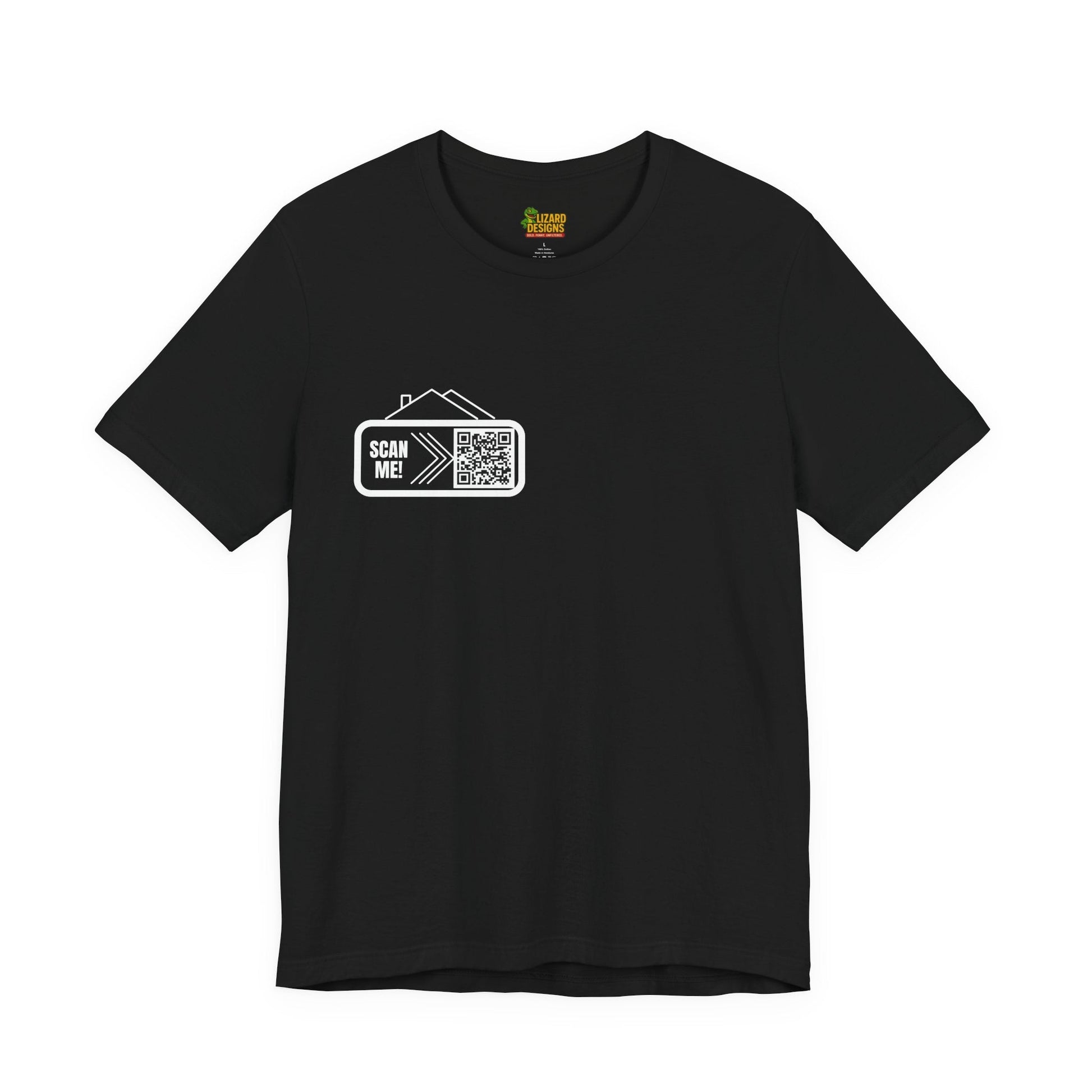 Follow Me to Your New Home – Custom QR Code Real Estate Shirt – Black T-Shirt for affordable clothing (11 view)