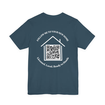 Follow Me to Your New Home – Custom QR Code Real Estate Shirt – Deep Teal T-Shirt for affordable clothing (28 view)