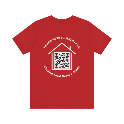 Follow Me to Your New Home – Custom QR Code Real Estate Shirt – Red T-Shirt for affordable clothing (42 view)