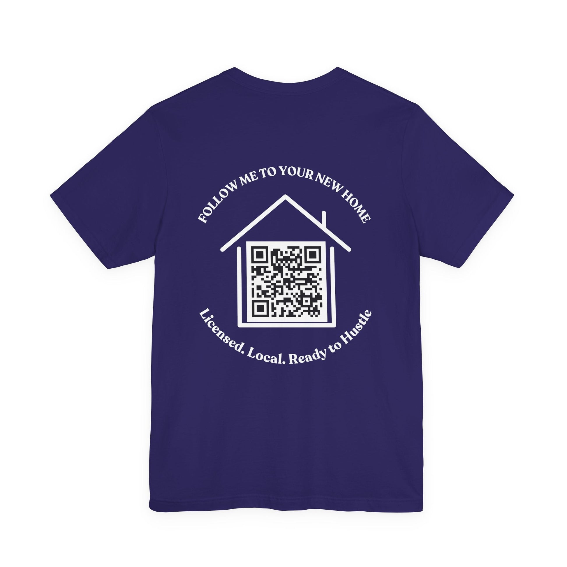 Follow Me to Your New Home – Custom QR Code Real Estate Shirt – Team Navy T-Shirt for affordable clothing (32 view)