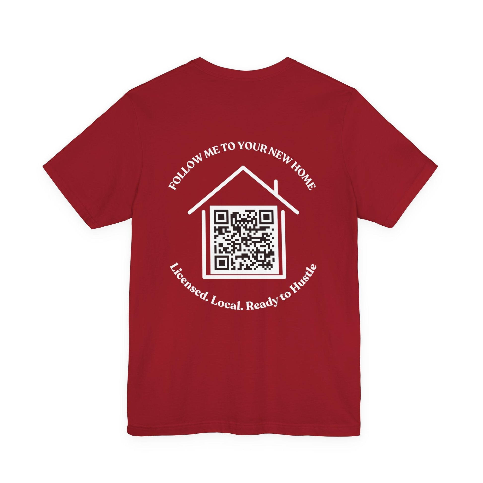 Follow Me to Your New Home – Custom QR Code Real Estate Shirt – Canvas Red T-Shirt for affordable clothing (52 view)