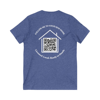 Follow Me to Your New Home V - Neck– Custom QR Code Real Estate Tee – True Royal T-Shirt for Casual Shirt (5 view)