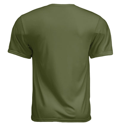 Freedom Fighter – American Flag Skull Tee | Patriotic Apparel by RM Outpost – MILITARY GREEN T-Shirt for American Flag (12 view)