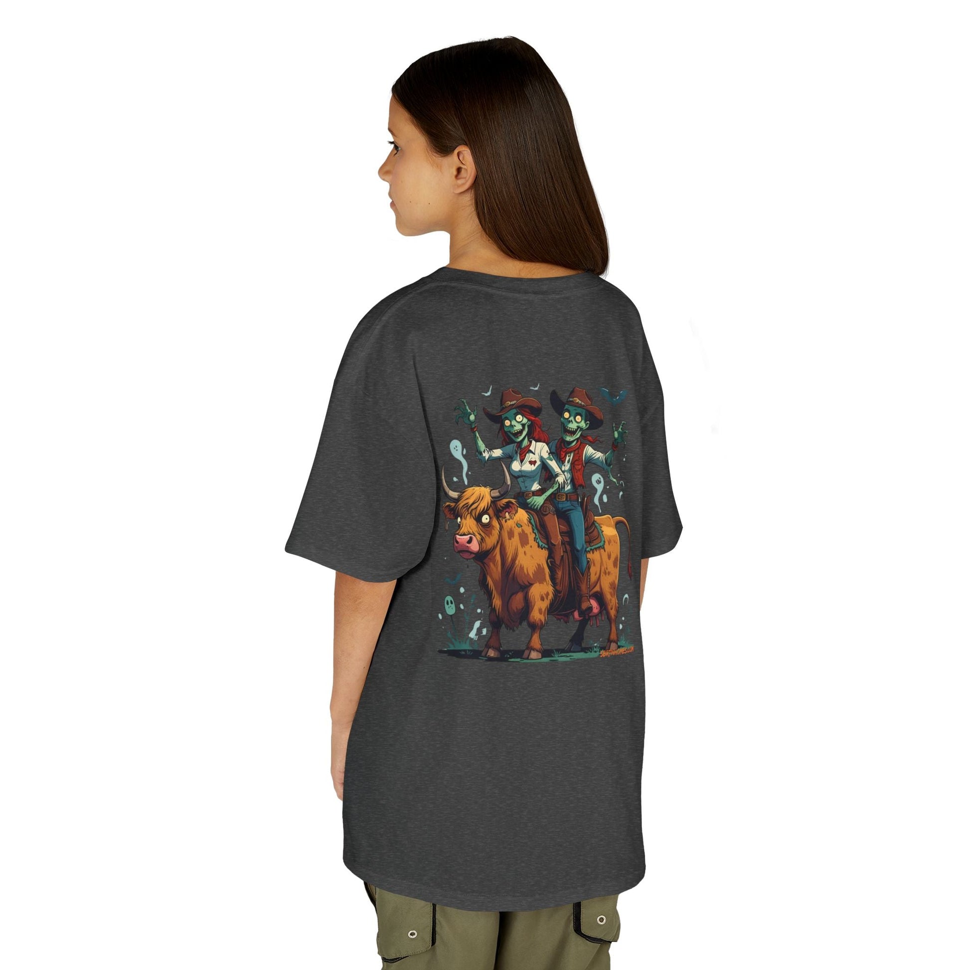 Fun Cowboy Zombie Kids Tee, Kids Halloween T-Shirt, Unique Graphic Tee for Boys and Girls, Cowboy Shirt, Spooky Kids Apparel – Irish Green Kids clothes for Animal Graphic Tee (14 view)