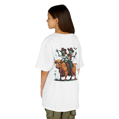 Fun Cowboy Zombie Kids Tee, Kids Halloween T-Shirt, Unique Graphic Tee for Boys and Girls, Cowboy Shirt, Spooky Kids Apparel – Black Kids clothes for Animal Graphic Tee (6 view)