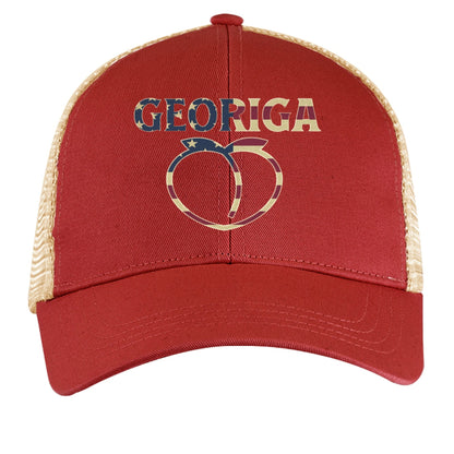 Georgia Trucker Hat – Retro American Peach Pride | Patriotic Apparel – PICANTE/ OYSTER Hats for American Apparel (11 view)