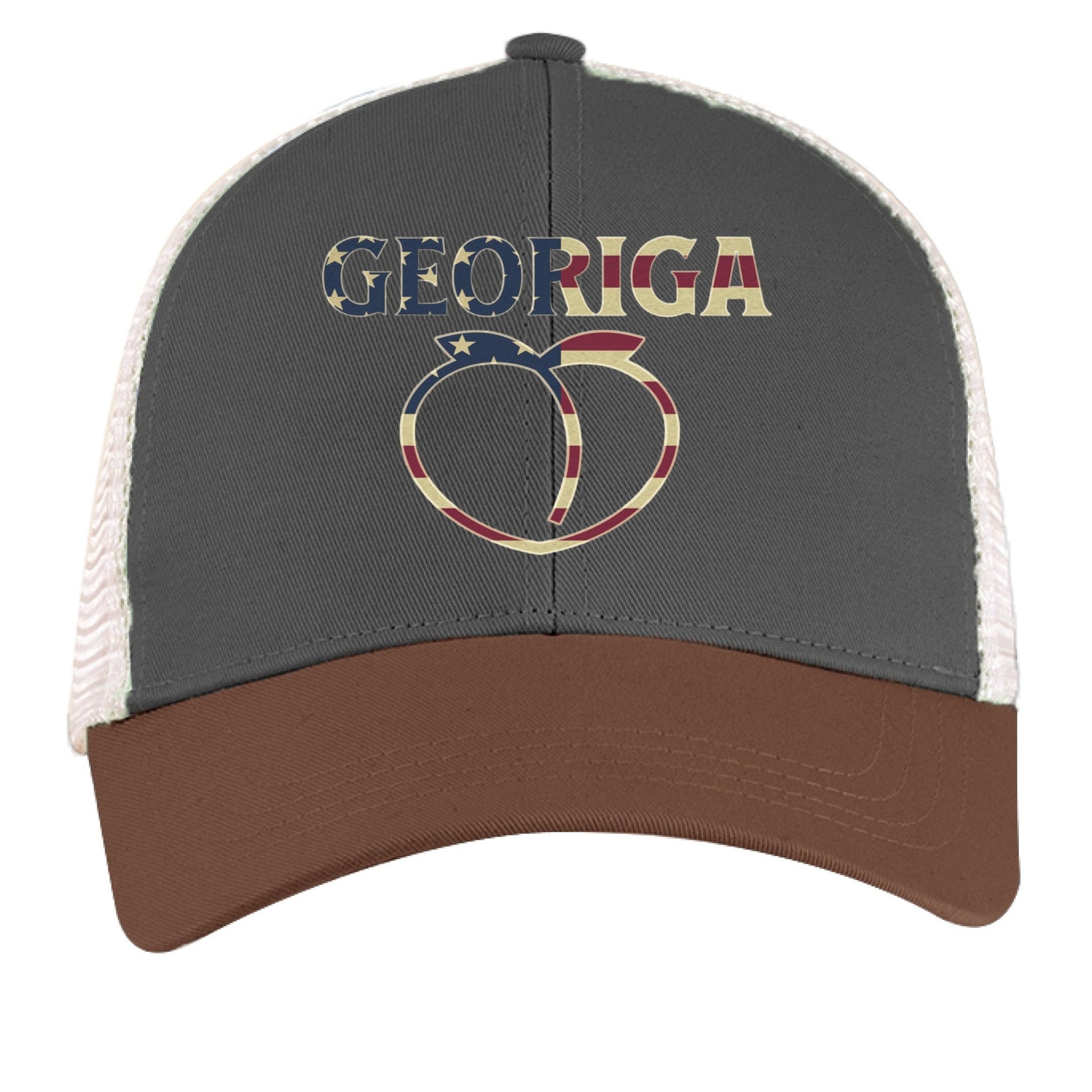 Georgia Trucker Hat – Retro American Peach Pride | Patriotic Apparel – CHRCL/ L BR/ OYS Hats for American Apparel (7 view)