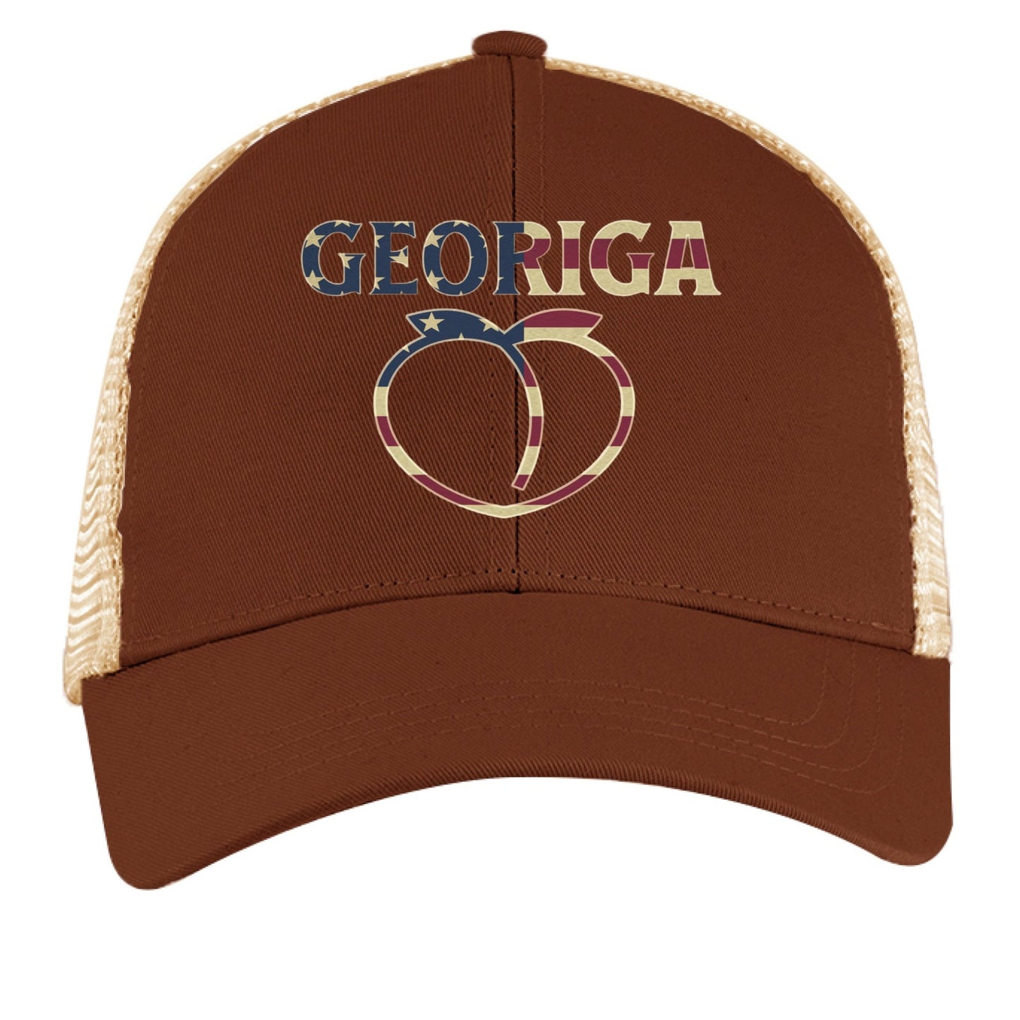 Georgia Trucker Hat – Retro American Peach Pride | Patriotic Apparel – EARTH / OYSTER Hats for American Apparel (6 view)
