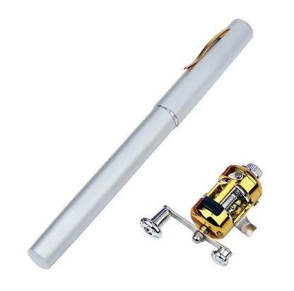 Pen Style Mini Fishing Rod – Compact Aluminum Pocket Rod for – Silver Fishing Gear by SbrTnHomes
