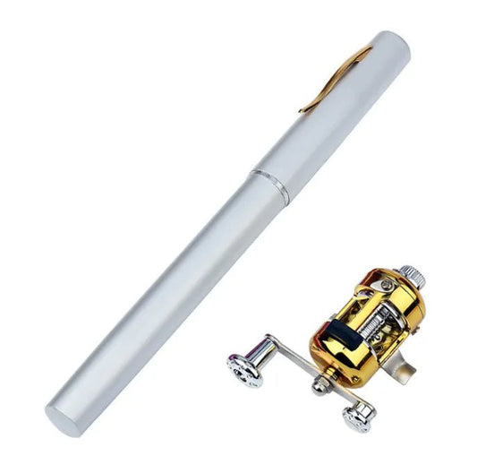 Pen Style Mini Fishing Rod – Compact Aluminum Pocket Rod for – Silver Fishing Gear by SbrTnHomes