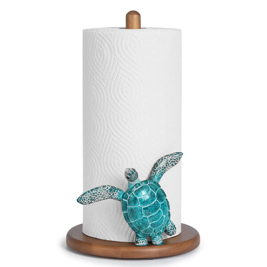 Sea Turtle Paper Towel Holder – Coastal Wooden Stand for – Kitchen tool by SbrTnHomes