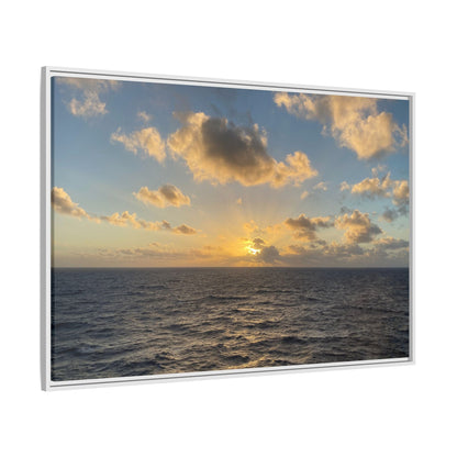 Golden Glow Over Ocean Canvas Wall Art – Peaceful Sunrise Print | Serene Coastal Photography Decor – 60" x 40" (Horizontal) Canvas for art for office (63 view)