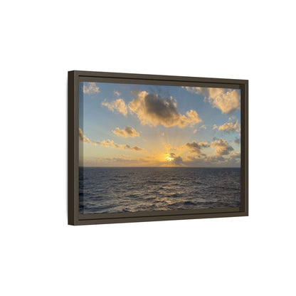 Golden Glow Over Ocean Canvas Wall Art – Peaceful Sunrise Print | Serene Coastal Photography Decor – 60" x 40" (Horizontal) Canvas for art for office (78 view)