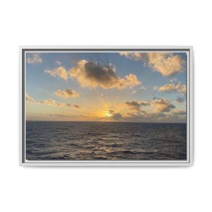Golden Glow Over Ocean Canvas Wall Art – Peaceful Sunrise Print | Serene Coastal Photography Decor – 24″ x 16″ (Horizontal) Canvas for art for office (18 view)