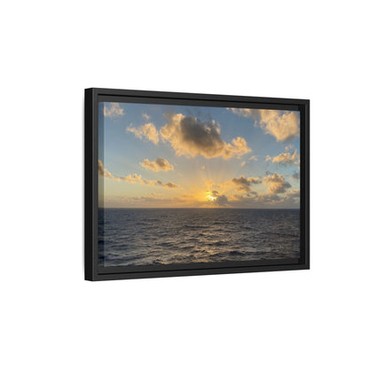 Golden Glow Over Ocean Canvas Wall Art – Peaceful Sunrise Print | Serene Coastal Photography Decor – 60" x 40" (Horizontal) Canvas for art for office (75 view)