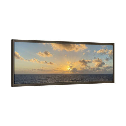 Golden Glow Over Ocean Canvas Wall Art – Peaceful Sunrise Print | Serene Coastal Photography Decor – 60" x 40" (Horizontal) Canvas for art for office (69 view)