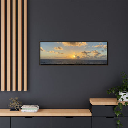 Golden Glow Over Ocean Canvas Wall Art – Peaceful Sunrise Print | Serene Coastal Photography Decor – 60" x 40" (Horizontal) Canvas for art for office (71 view)
