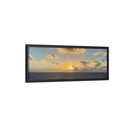 Golden Glow Over Ocean Canvas Wall Art – Peaceful Sunrise Print | Serene Coastal Photography Decor – 18″ x 12″ (Horizontal) Canvas for art for office (93 view)