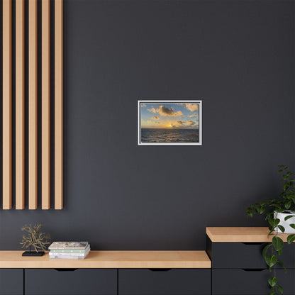 Golden Glow Over Ocean Canvas Wall Art – Peaceful Sunrise Print | Serene Coastal Photography Decor – 18″ x 12″ (Horizontal) Canvas for art for office (83 view)