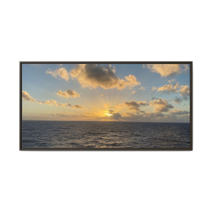 Golden Glow Over Ocean Canvas Wall Art – Peaceful Sunrise Print | Serene Coastal Photography Decor – 60" x 30" (Horizontal) Canvas for art for office (31 view)