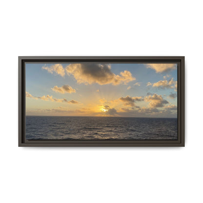 Golden Glow Over Ocean Canvas Wall Art – Peaceful Sunrise Print | Serene Coastal Photography Decor – 20" x 10" (Horizontal) Canvas for art for office (23 view)