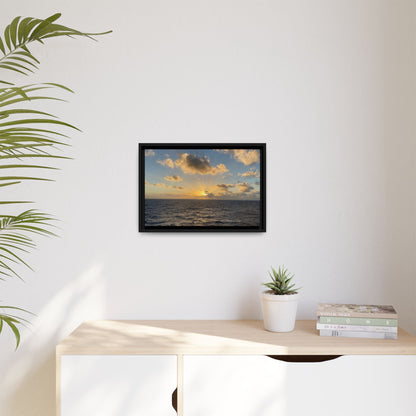 Golden Glow Over Ocean Canvas Wall Art – Peaceful Sunrise Print | Serene Coastal Photography Decor – 60" x 40" (Horizontal) Canvas for art for office (76 view)