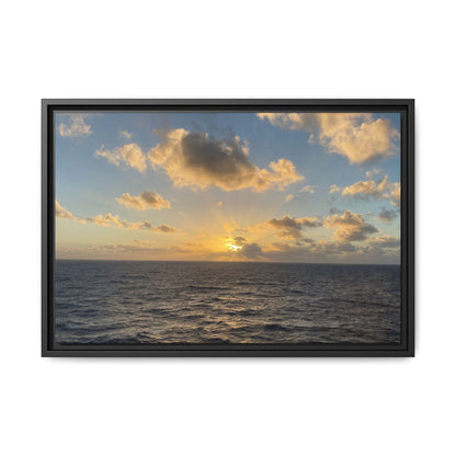 Golden Glow Over Ocean Canvas Wall Art – Peaceful Sunrise Print | Serene Coastal Photography Decor – 24″ x 16″ (Horizontal) Canvas for art for office (16 view)