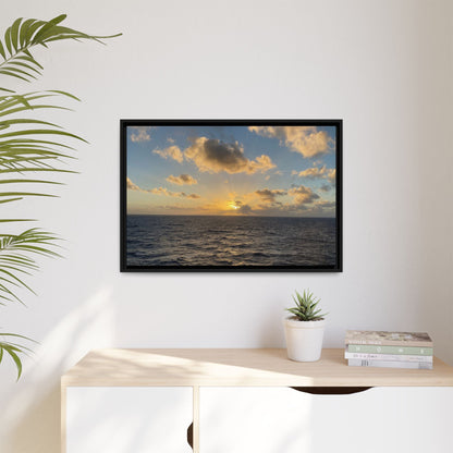 Golden Glow Over Ocean Canvas Wall Art – Peaceful Sunrise Print | Serene Coastal Photography Decor – 60" x 40" (Horizontal) Canvas for art for office (40 view)