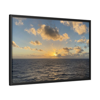 Golden Glow Over Ocean Canvas Wall Art – Peaceful Sunrise Print | Serene Coastal Photography Decor – 60" x 40" (Horizontal) Canvas for art for office (42 view)