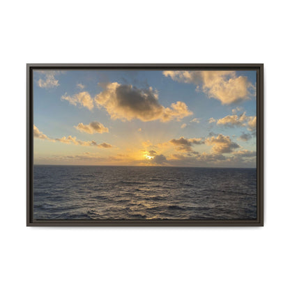 Golden Glow Over Ocean Canvas Wall Art – Peaceful Sunrise Print | Serene Coastal Photography Decor – 30″ x 20″ (Horizontal) Canvas for art for office (4 view)