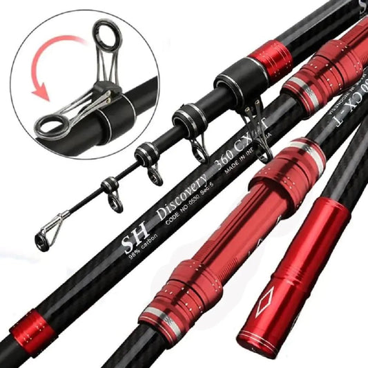 GTOFYU Only Brave Telescopic Fishing Rod – 9–15ft Carbon Fiber Surfcasting Rod | Long-Distance Casting for Saltwater & Freshwater – Fishing Gear by SbrTnHomes