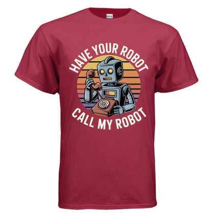 Have Your Robot Call My Robot – Retro AI Humor Shirt | Clowns of E - Com – ANTIQUE ROYAL T-Shirt for Apparel (61 view)