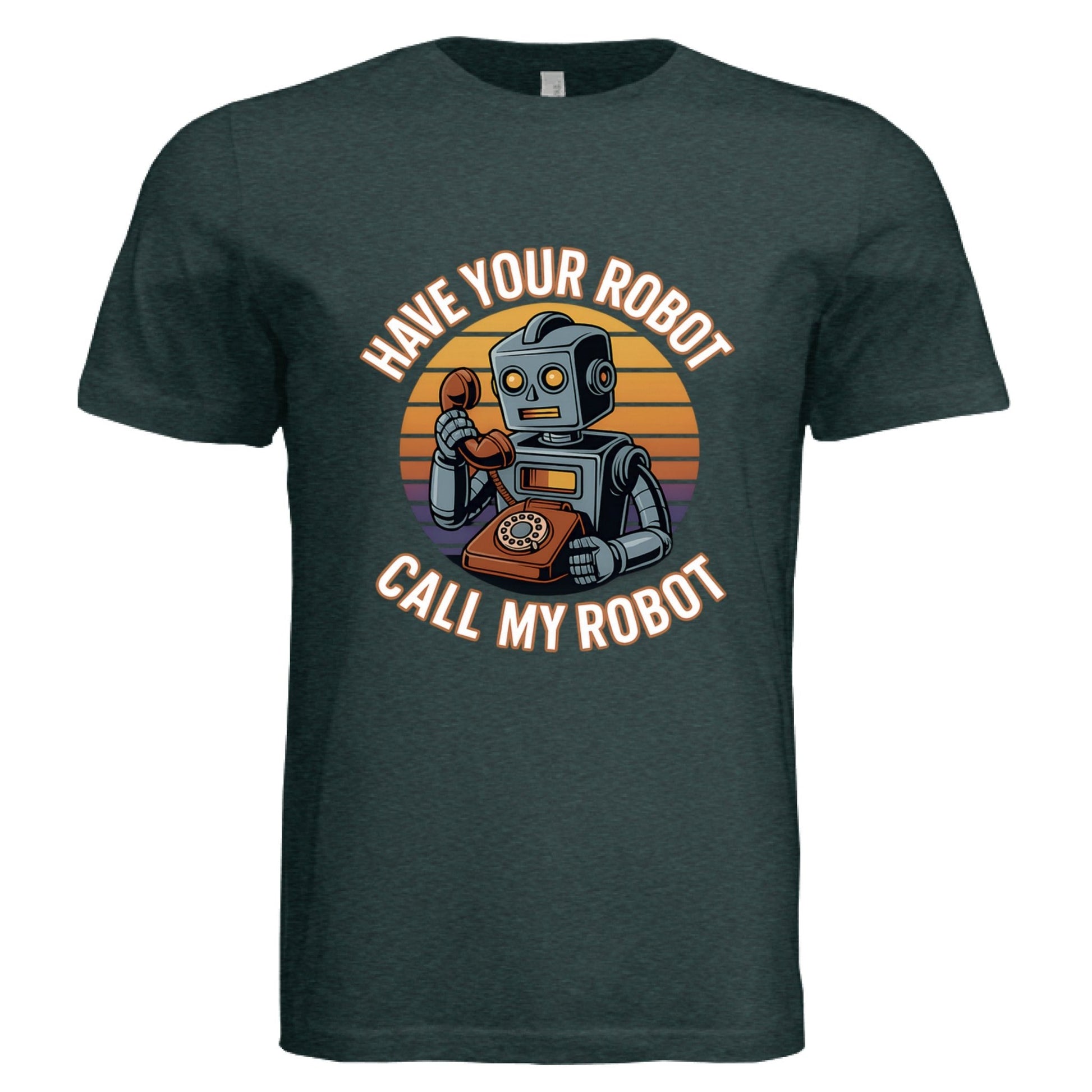 Have Your Robot Call My Robot – Retro AI Humor Shirt Triblend | Clowns of E - Com – EMERALD TRIBLEND T-Shirt for Apparel (1 view)