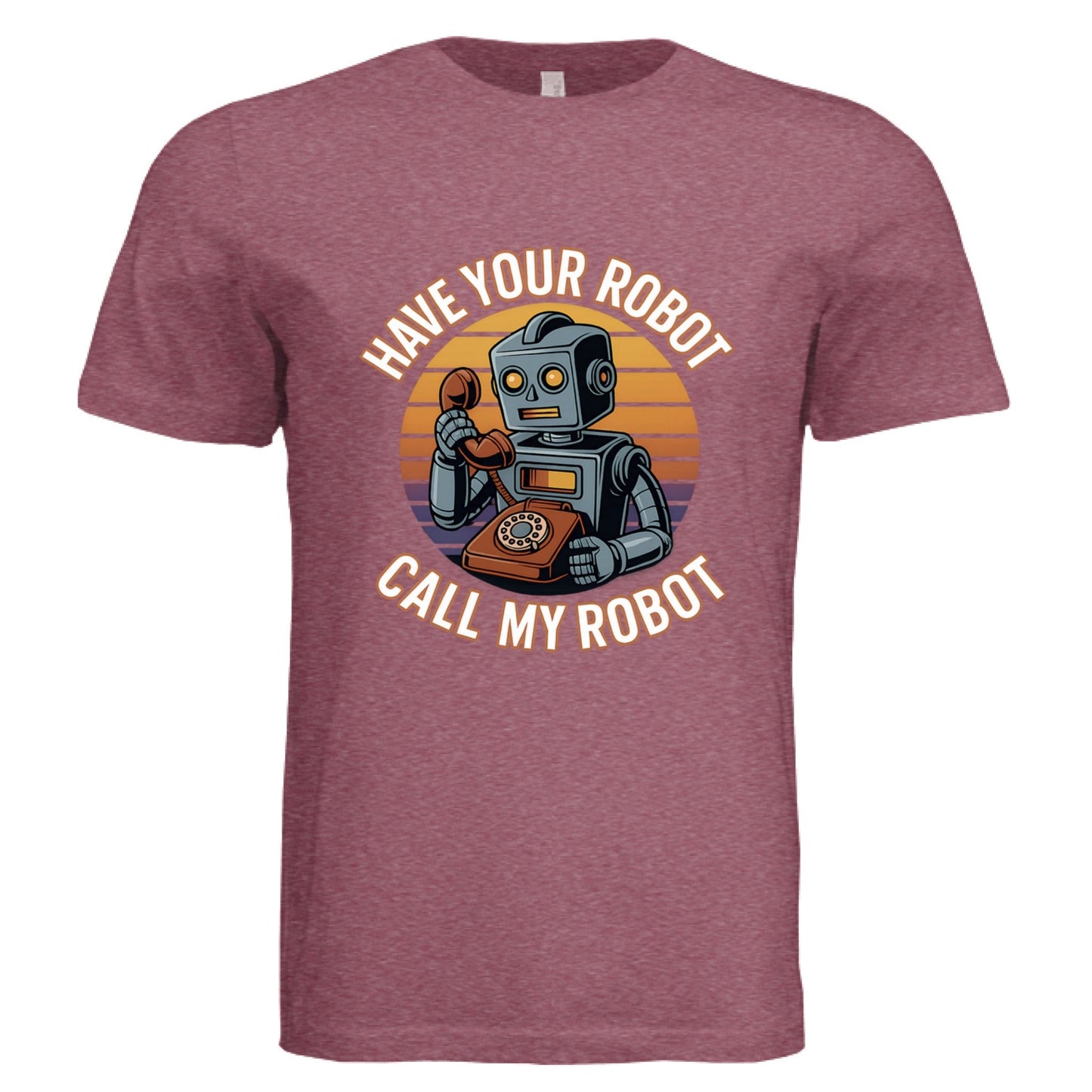 Have Your Robot Call My Robot – Retro AI Humor Shirt Triblend | Clowns of E - Com – CARDINAL TRBLND T-Shirt for Apparel (37 view)